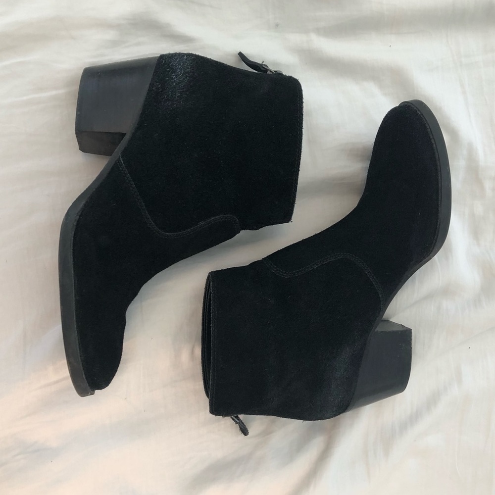 Black suede booties